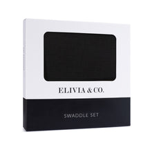 Load image into Gallery viewer, Newborn Swaddle Set - Ribbed Black