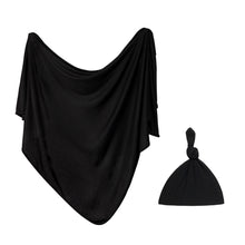 Load image into Gallery viewer, Newborn Swaddle Set - Ribbed Black