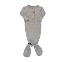 Load image into Gallery viewer, Newborn Knotted Gown - Gray-ELIVIA &amp; CO.
