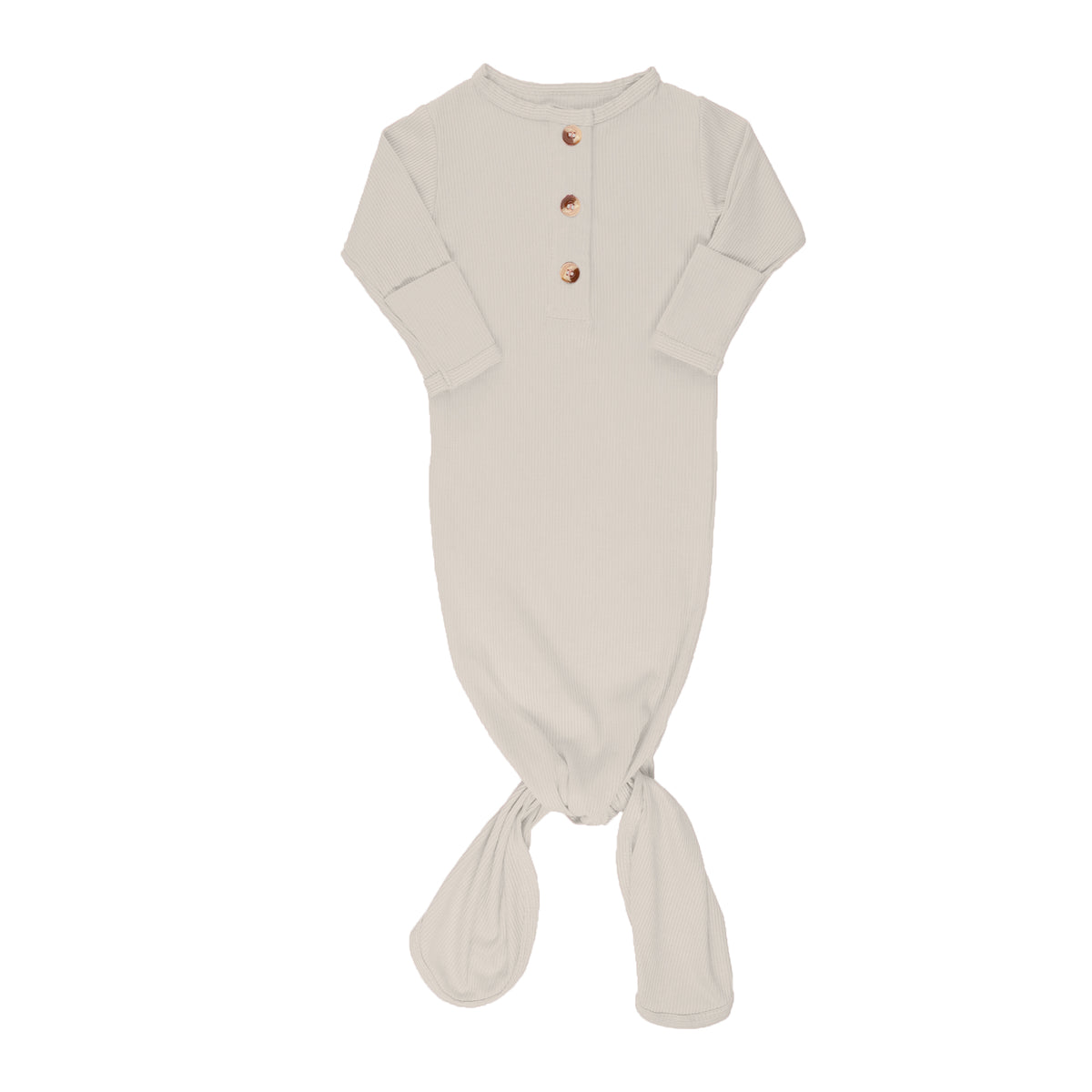 Newborn Ribbed Knotted Gown Nude ELIVIA & CO.