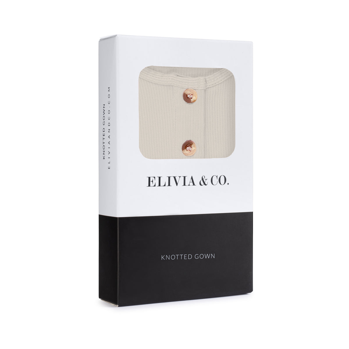 Newborn Ribbed Knotted Gown Nude ELIVIA & CO.