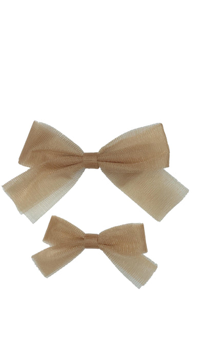 Gold Tulle Bow Clip-ELIVIA & CO.