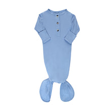 Load image into Gallery viewer, Newborn Knotted Gown - Baby Blue-ELIVIA &amp; CO.
