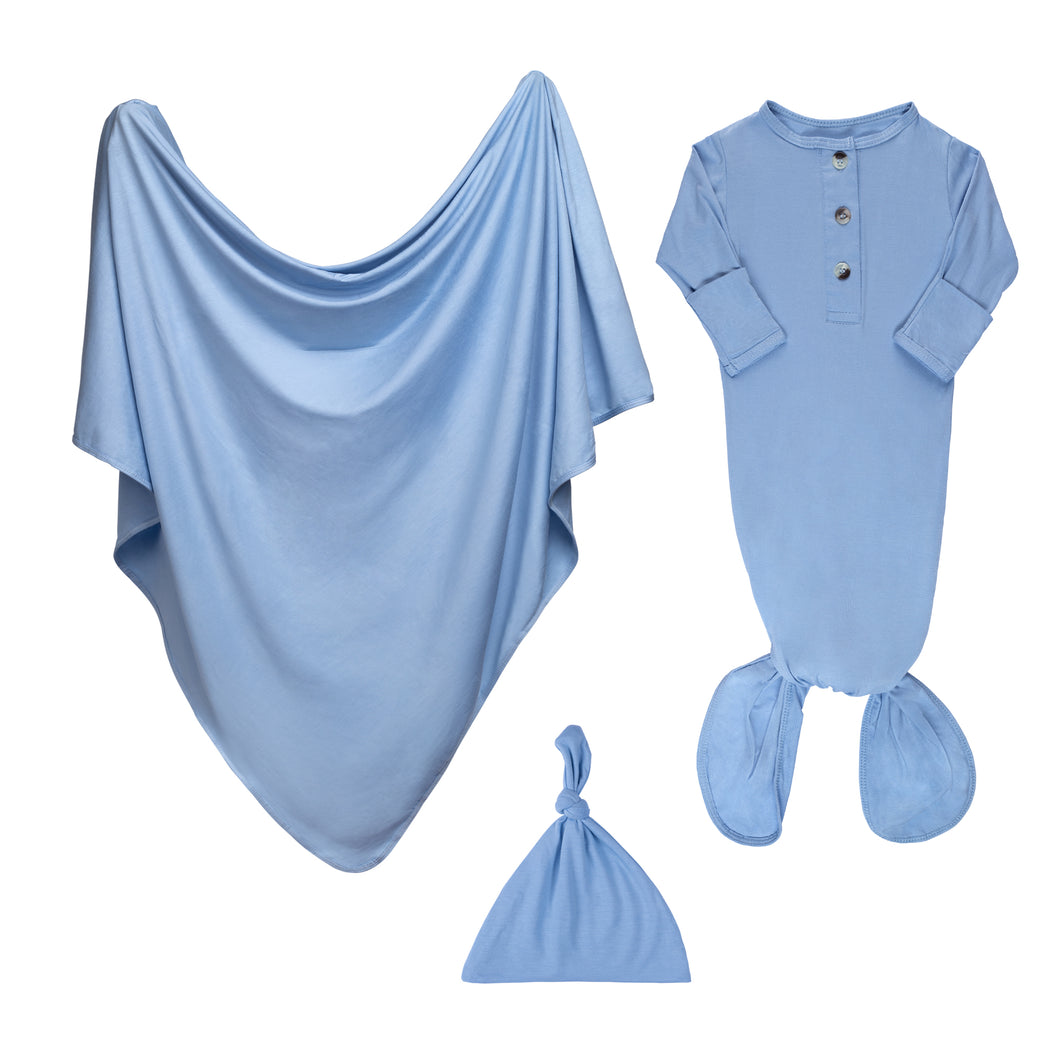 Newborn Swaddle Bundle - Baby Blue-ELIVIA & CO.
