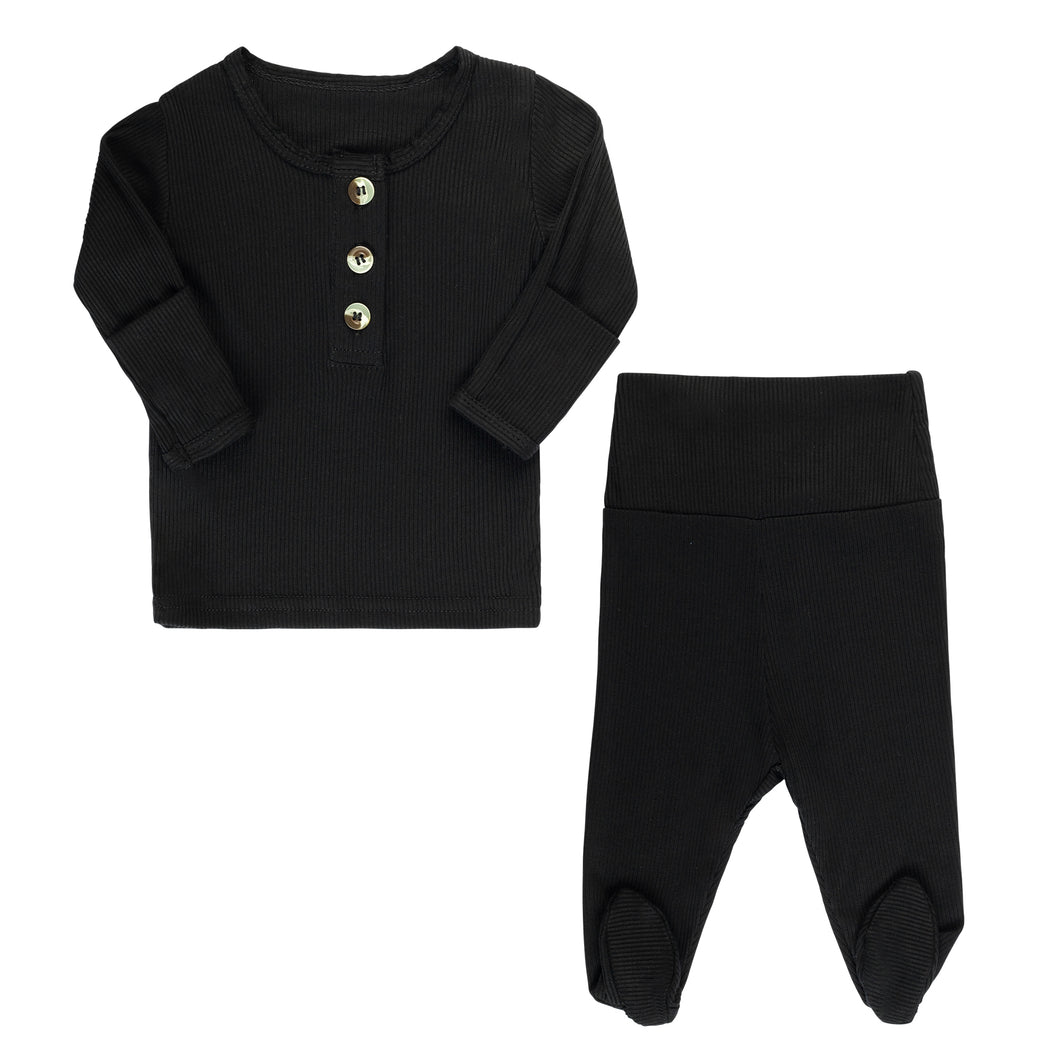 Ribbed Top + Bottom - Black