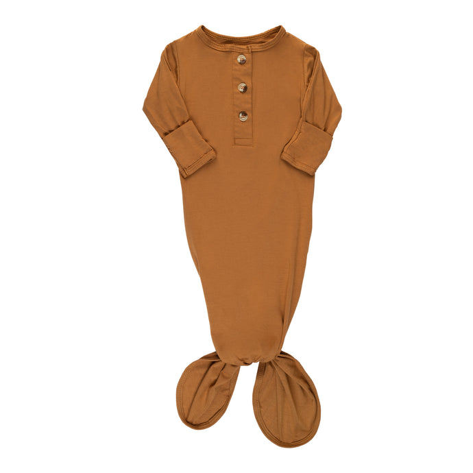 Newborn Knotted Gown - Copper-ELIVIA & CO.