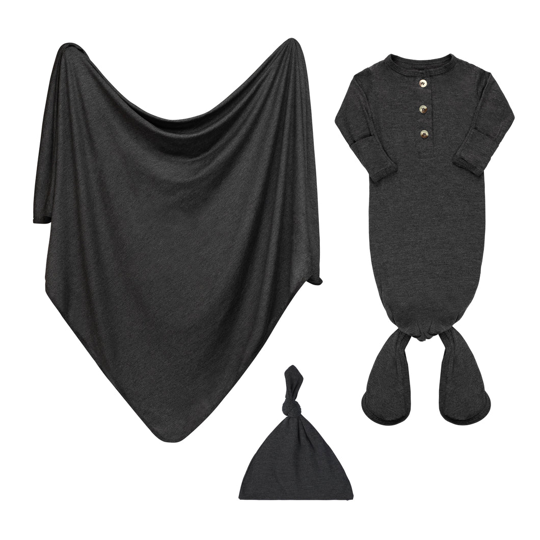 Newborn Swaddle Bundle - Heather Gray-ELIVIA & CO.