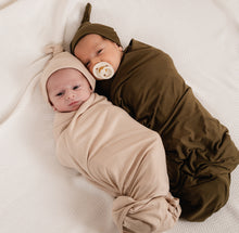 Load image into Gallery viewer, Newborn Swaddle Set - Ribbed Nude
