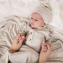 Load image into Gallery viewer, Newborn Ribbed Knotted Gown - Cloud Gray
