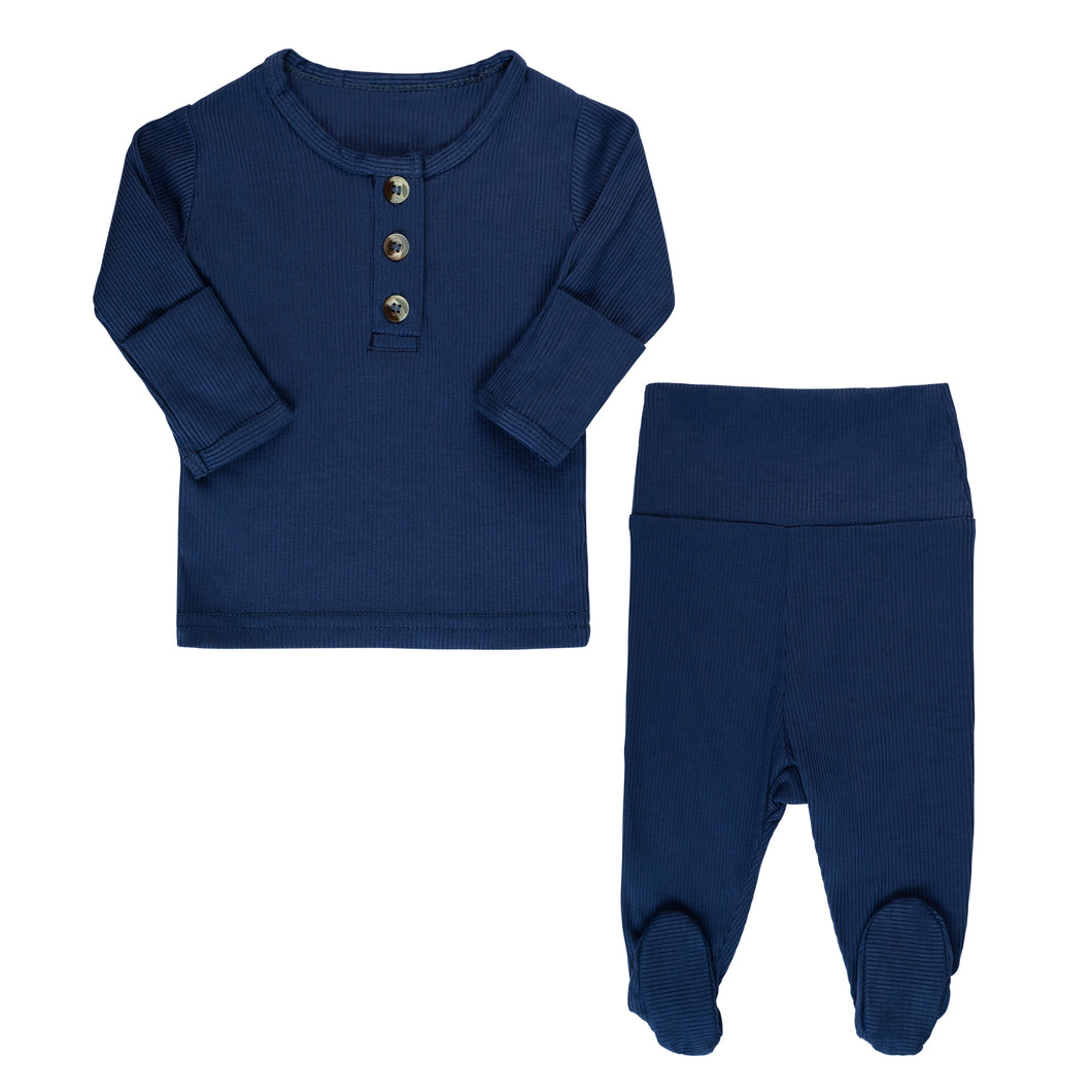 Ribbed Top + Bottom - Indigo