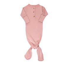 Load image into Gallery viewer, Newborn Ribbed Knotted Gown - Mauve
