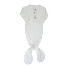 Load image into Gallery viewer, Newborn Knotted Gown - White-ELIVIA &amp; CO.
