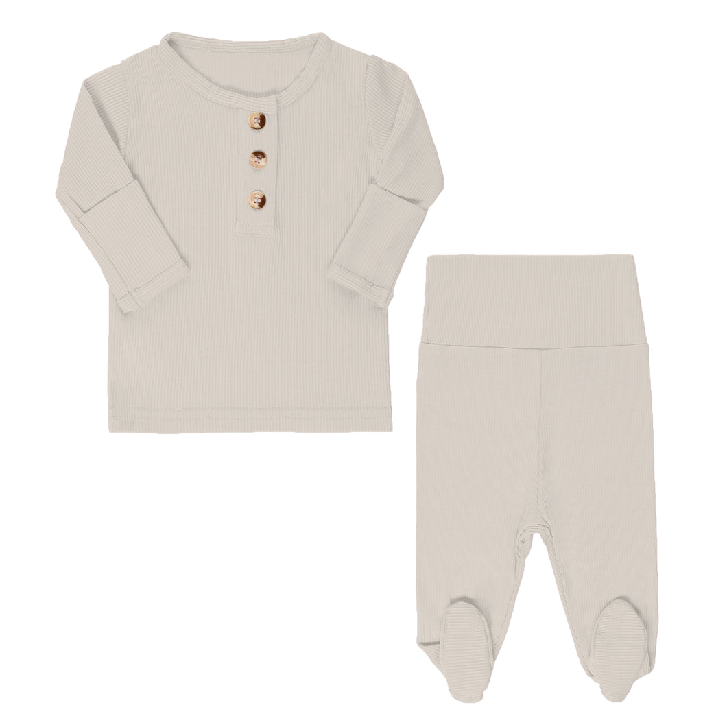 Ribbed Top + Bottom - Nude