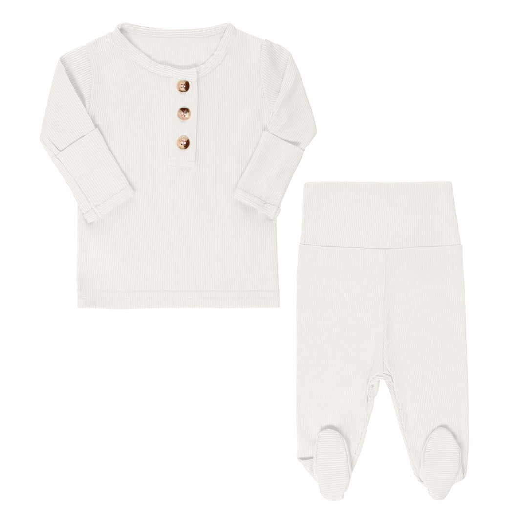 Ribbed Top + Bottom - White