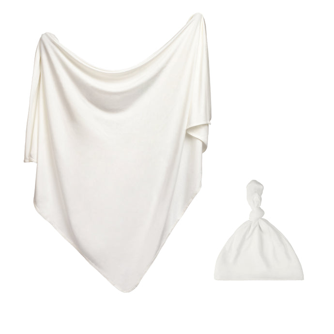 Newborn Swaddle Set - White-ELIVIA & CO.