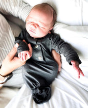 Load image into Gallery viewer, Newborn Knotted Gown - Heather Gray
