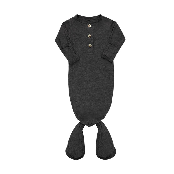 Newborn Knotted Gown - Heather Gray-ELIVIA & CO.